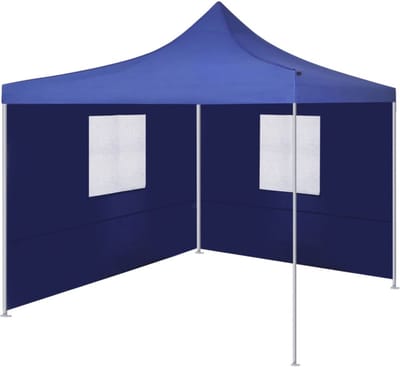 Partytent opvouwbaar - Paviljoen - 3x3 - Easy up - Waterdicht - met Zijwanden - Weerbestendig - Blauw