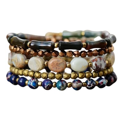 Marama - wikkelarmband Jasper Love - damesarmband - edelstenen Jaspis en Onyx - cadeau voor dames - ook draagbaar als ketting