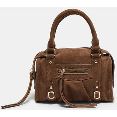 Stradivarius Bowling schoudertas met rits  Bruin OS