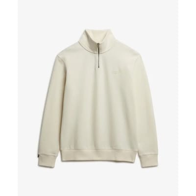 Superdry Half Zip Pullover Henley Essential Ecru - Maat XXL - Heren - Quarter zip