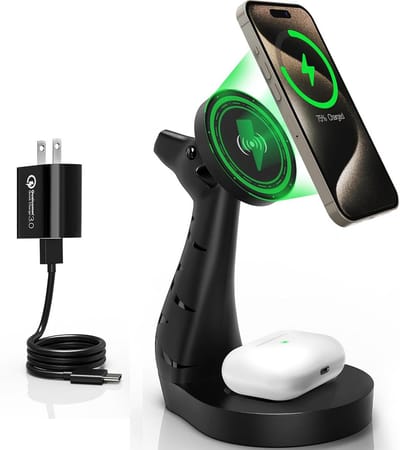 Hoofdtelefoonstandaard met RGB-verlichting en USB-laadpoorten