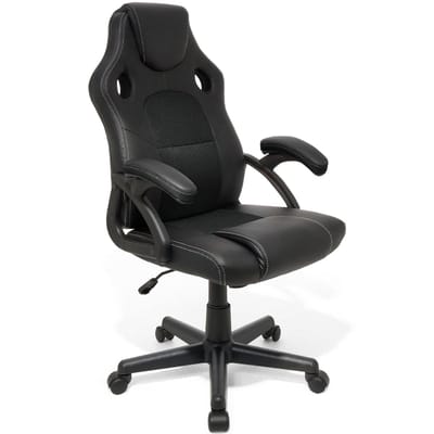 LifeGoods Gaming Stoel - Gamestoel - Verstelbaar in Hoogte - Comfortabele Gaming Chair - Kunstleer - Zwart