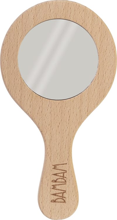 BAMBAM Eco-vriendelijk houten Handspiegeltje - Baby cadeau