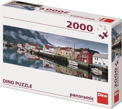 Dino legpuzzel vissersdorp panorama 2000 stukjes volwassenen puzzel.