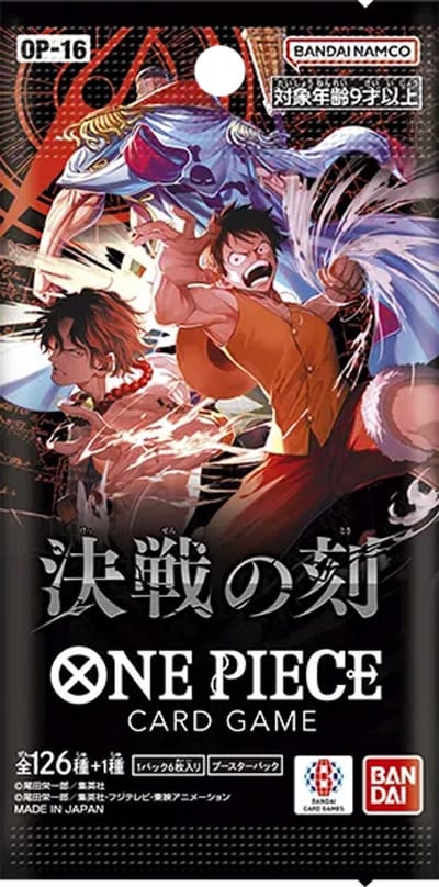 One Piece Card Game OP-16: The Time of Battle – Booster Pack – Japans – 6 Kaarten