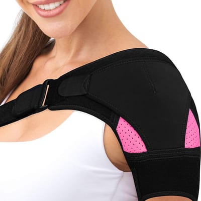 Dailygoods- Schouderbrace Verstelbaar - Neopreen Schoudersteun - Pijnverlichting - Links/Rechts - Sportbescherming - Ademend Materiaal