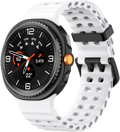Strap-it Ocean siliconen bandje met gespsluiting geschikt voor Samsung Galaxy Watch 9 (40/44mm) / Watch 8 (40/44mm) / 8 Classic (46mm) - wit