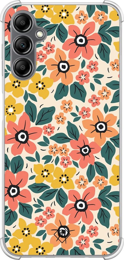 Casimoda® hoesje - Geschikt voor Samsung Galaxy A14 5G - Blossom - Shockproof case - Extra sterk - TPU/polycarbonaat - Multi, Transparant