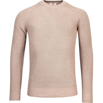 Thomas Maine Trui Crew Neck Half Cardigan Stitch Licht Beige / male