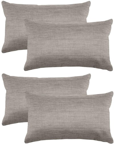 Stof Textile sierkussen Bea - 4x - beige - 30 x 50 cm - bank kussens - zitkussens - binnen/buiten - polyester