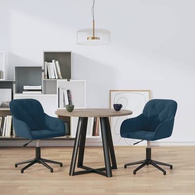 vidaXL - Eetkamerstoelen - draaibaar - 2 - st - fluweel - blauw