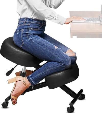 Kniekruk Ergonomisch - Zadelkruk Zwart - Houding Verbeteren - Verstelbare Hoogte - Tot 113 kg - Zwart