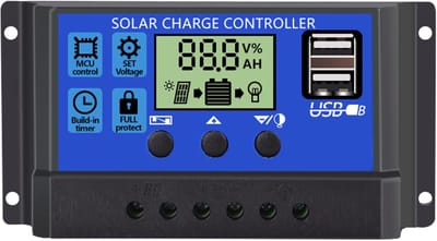 30A Zonnepaneel Laadregelaar 12V/24V met LCD Display en Dubbele USB-poort