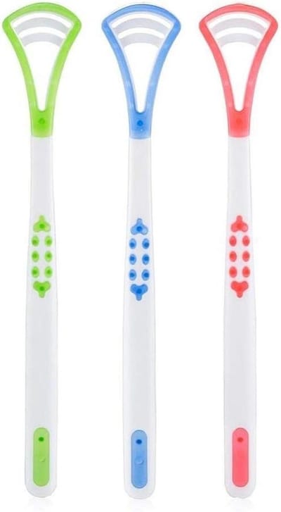 Tongreiniger Schraper - Mondhygiëne Hulpmiddel - Frisse Adem - Effectieve Geurverwijdering - 3 Stuks - Gemengde Kleuren