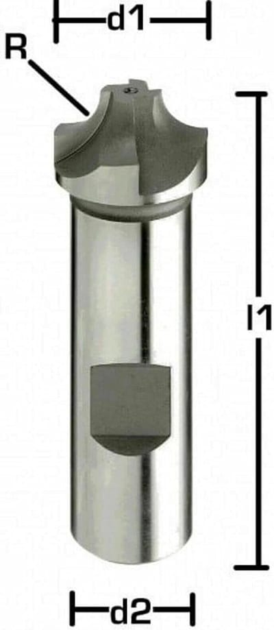 Frees Frees Ronds - Profiel Frees - Metaal Bewerken - Quarter Round Radius - R10 x 28 x 85 mm