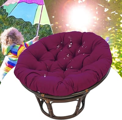 Rond Stoelkussen - Papasan Kussen - Buiten Zitten - Waterdichte Stof - 100x100cm - Paars