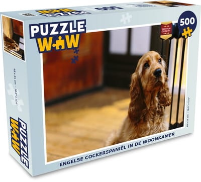 Puzzel Engelse cockerspaniël in de woonkamer - Legpuzzel - Puzzel 500 stukjes