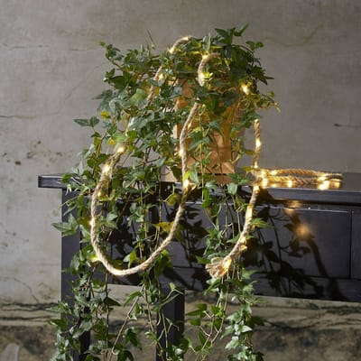 STAR TRADING Lichtketting Jutta jutetouw batterijvoeding 40 LED