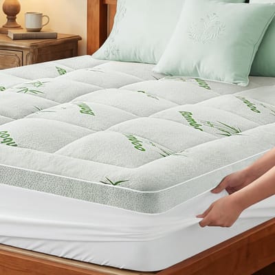 Dailygoods- Matrasbeschermer 140x200 cm - Bamboeviscose - Vulling 1000 g/m² - Ademend - Machinewasbaar - Geschikt voor matrassen tot 40 cm - Matrastopper