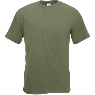 Fruit Of The Loom Heren Super Premium T-shirt met korte mouwen en ronde hals (Klassiek Olive)