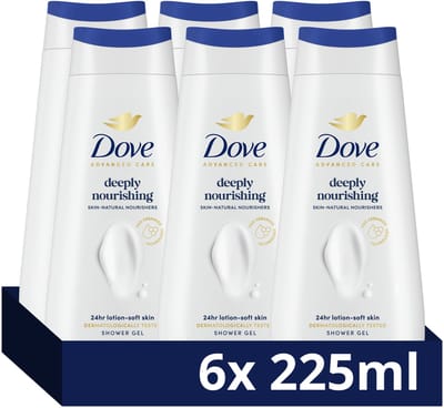 Dove Advanced Care Douchegel - Deeply Nourishing - verbeterde formule met Pro-Ceramide technologie - 6 x 225 ml