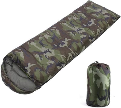 Kampeer slaapzak - Outdoor tas - Kamperen en wandelen - Waterafstotend materiaal - 190x75cm - Legergroen