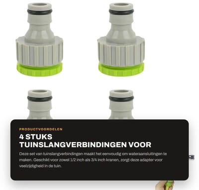 Dailygoods - 4 Stuks Tuinslangverbindingen voor Eenvoudige Installatie