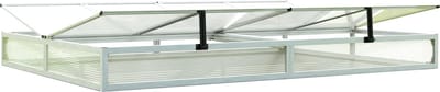Moestuinbak opzetstuk van aluminium en polycarbonaat Tuinkas plantenbak voor tuin, balkon, met dakvenster kleppen, UV en weerbestendig, 150 x 340 cm