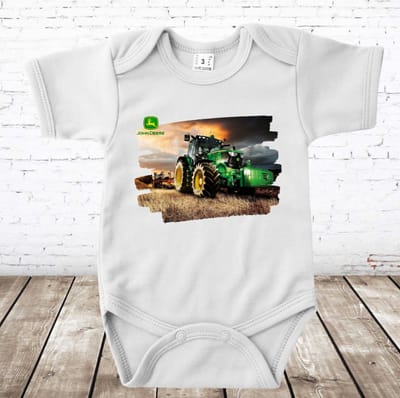 Romper met groene trekker - Wit - 80