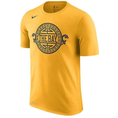 Nike T-shirt met letterprint, ronde hals, korte mouwen, heren tops, geel AA6703-739 M yellow