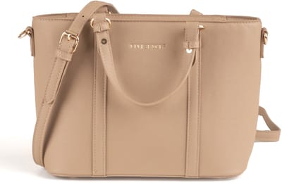 Vivisence Handtas Ecoskora Dames Bag Klassiek Modern Ontwerp Met Rits Zakje Schouderriem, Beige, één maat
