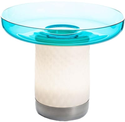 Artemide Bontá Draagbare Lamp Turkoois Met Glazen Schotel