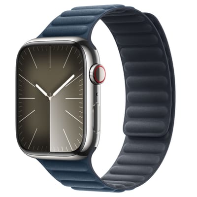 Magnetic Link-bandje FineWoven voor de Apple Watch | 44/45/46/49 mm - Maat S/M - Baltic Blue