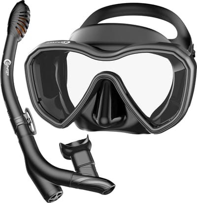Nieuw verbeterd panorama snorkelmasker - waterdicht duikmasker van gehard glas met 3-kanaals dry snorkel - volwassenen Snorkelmasker