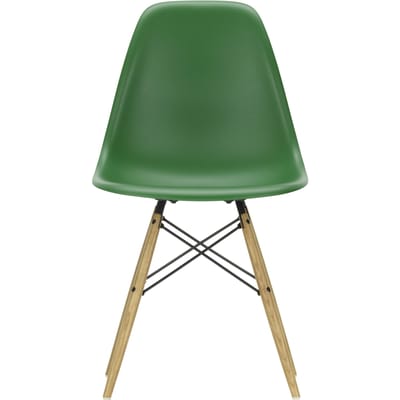 Vitra DSW Eames Plastic Side Chair - honingkleurig essenhout - smaragd RE