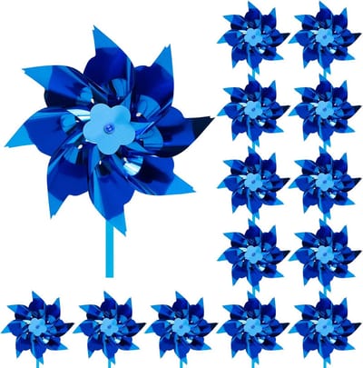 Windmolens Tuin Decoratie - Tuinmolens Windspinners - Buiten Versieren - Zelf te Maken - 50 Stuks - Blauw