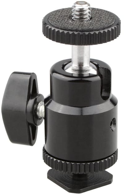 Dailygoods - Hot Shoe Mount Mini Ball Head - 1/4 inch camera statief - veelzijdig gebruik - compact formaat - geschikt voor fotografen - ideaal voor v...