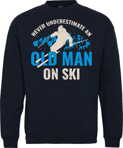 Sweater Old Man On Ski | Apres Ski Verkleedkleren | Fout Skipak | Apres Ski Outfit | Navy | maat XS