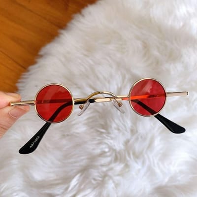 Lunettes de Soleil Métal Alliage Rondes Style Punk Rock Tendance Légères Confortables Durables Haute Qualité pour Femme Homme gray
