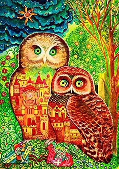 Puzzel Uil - 1000 Stukjes - Ontspanning Thuis - Gedetailleerde Afbeelding - 68x48cm - Multicolor