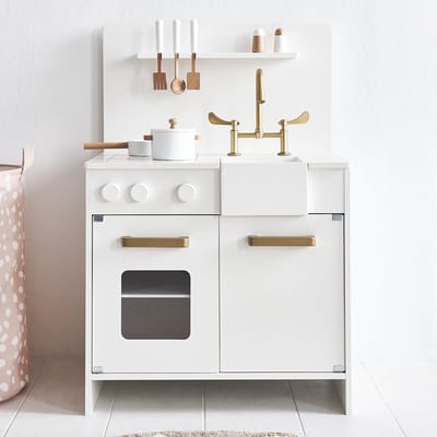 Petite Amélie Speelkeuken Wit - Kinderkeuken incl. 7 Keukenaccessoires - H 83,5 cm