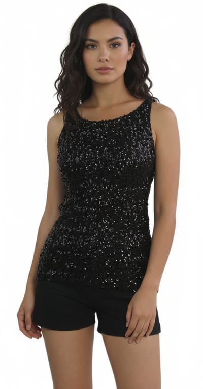 Zwart Glitter Hemd Dames - Glinster - Shine - Shirt - Party - XS / S - Small