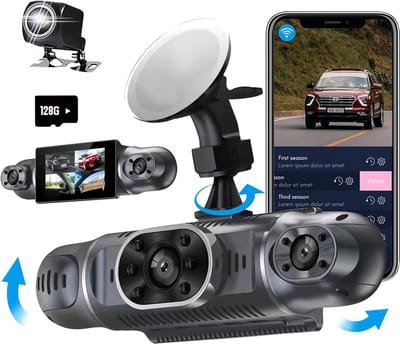 Lexium Dashcam voor auto - Dashcam - Dashcam voor auto voor en achter - Dashcam voor en achter - Dashcam voor en achter draadloos - Dual dashcam