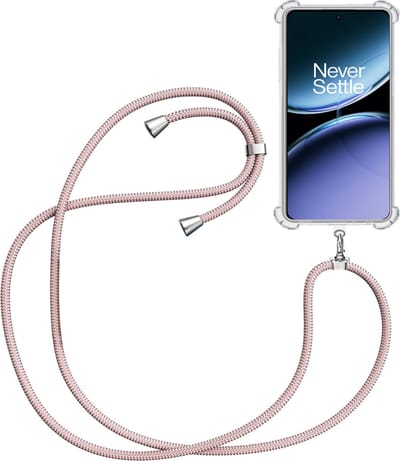 Telefoonkoord + Hoesje Geschikt voor OnePlus Nord 4 - Lengte Verstelbaar - Telefoonketting - Shock Proof Case - Rose