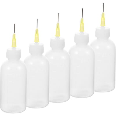 5 stuks 50 ml Puntige Fles Vloeibare Knijpflessen Pottenbakkersglazuur Fles Naaldpunt Knijpflessen Keramisch Gereedschap Lijmfles voor Klei voor Thuis white