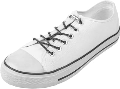 Elastische schoenveters | Draaisluiting | Verander je schoenen in instappers | Kleur: Zwart - Wit