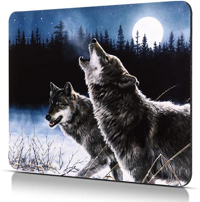 Muismat Kleine muismat met motief 240 x 200 mm Wolf
