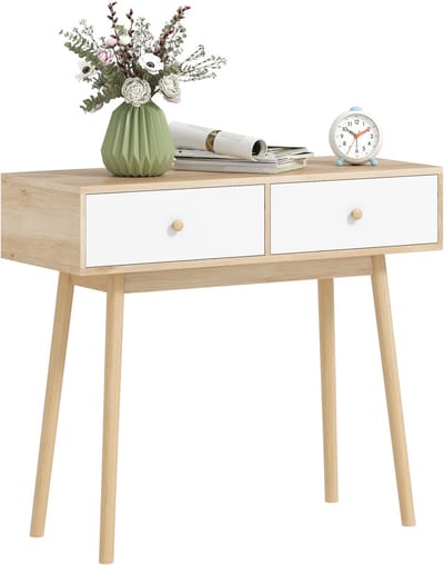 HOMCOM-Consoletafel-Spaanplaat-86x35x75cm-Eiken