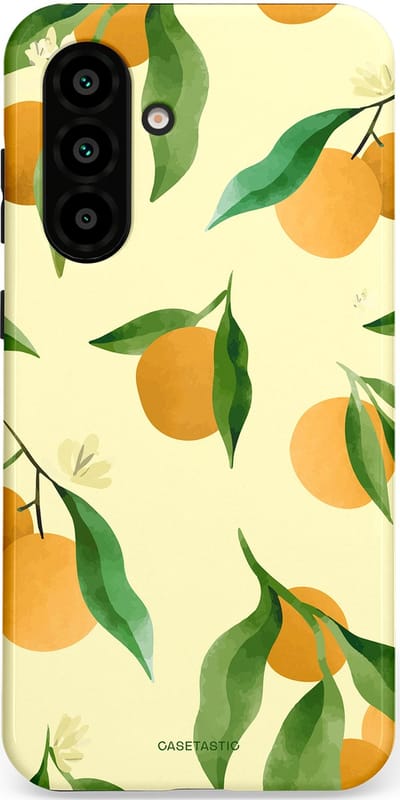 Casetastic Hoesje Geschikt voor Samsung A56 / A36 - Stijlvolle Beschermende Duo-layer Case - Bladrijke Sinaasappel
