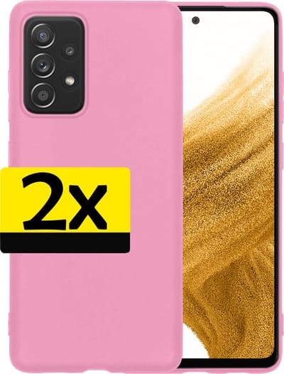 Hoesje - 2 Stuks - Geschikt voor Samsung Galaxy A53 - Sterk & Shockproof - Case Siliconen - Back Cover - Telefoon Hoes - Telefoonhoesjes - Lichtroze